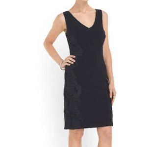 Patra Woman’s Navy Blue Embroidered Dress 8 NEW